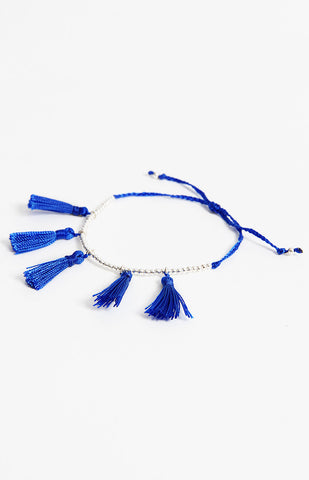 LJC Designs Swing Tassel Bracelet Blue