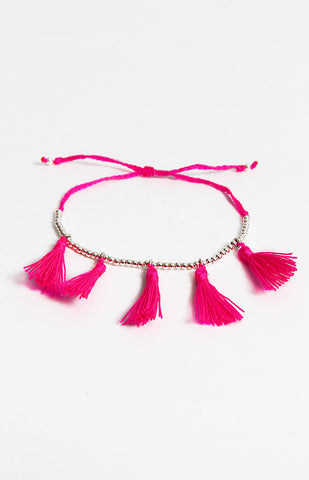 LJC Designs Swing Tassel Bracelet Pink