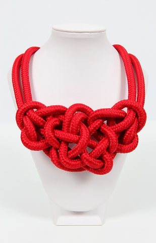 Rope Me In Necklace Red