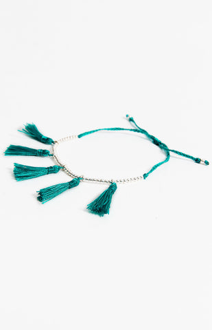 LJC Designs Swing Tassel Bracelet Teal